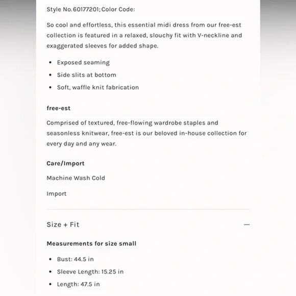 FP BEACH (free people) Coastline Cozy Midi Dress Slouchy Oversized Size M Pocket - Picture 7 of 8